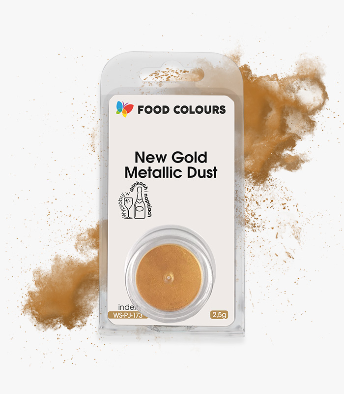 Metaliczny barwnik w kolorze złotym New Gold Metallic Dust metaliczny barwnik złoty Food Colours