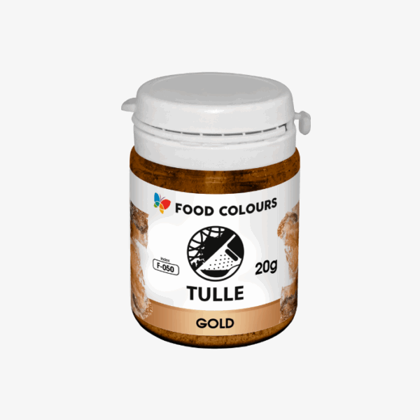 tul dekoracyjny złoty